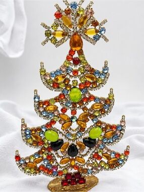 🎃🎃🎃Vintage Czech Glass Tree  Dazzling it Glows